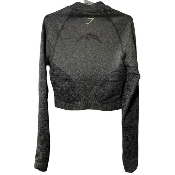 Gymshark Shirt Womens Small Gray Seamless Crop Top Neutral Workout Athleisure - Picture 6 of 6